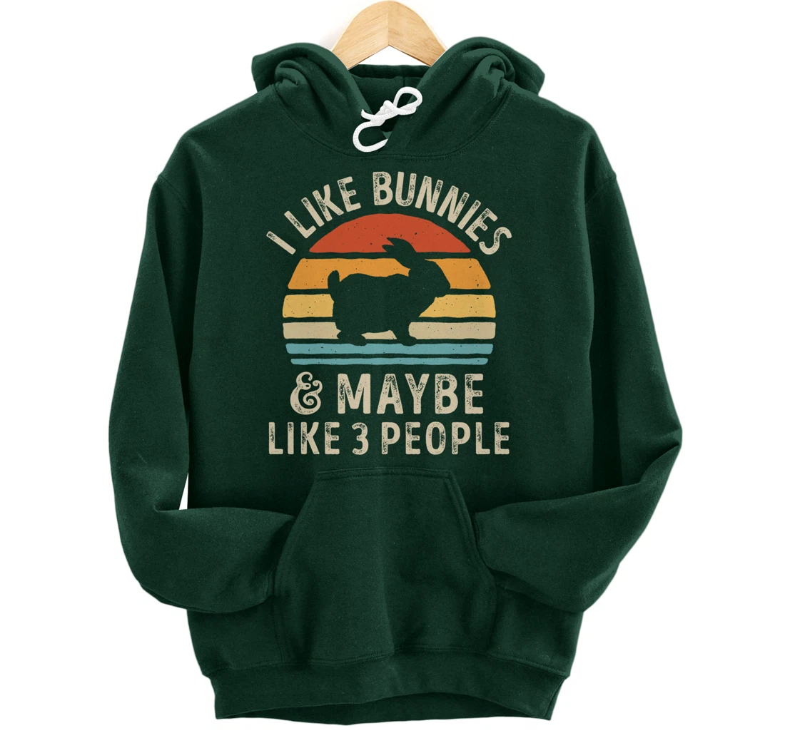 Like Bunnies And Maybe Like 3 People Bunny Rabbit Retro Men Pullover Hoodie