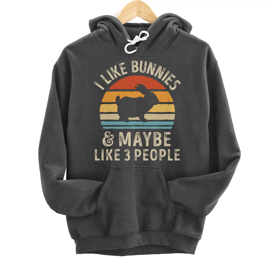 Like Bunnies And Maybe Like 3 People Bunny Rabbit Retro Men Pullover Hoodie