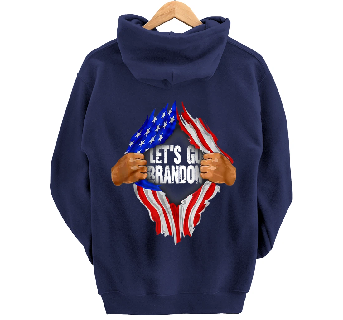 Let's Go Branson Brandon US Flag Conservative Anti Liberal Pullover Hoodie
