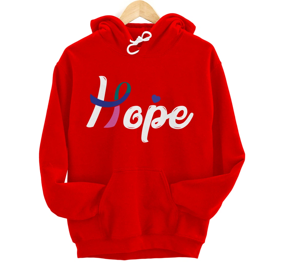 Thyroid Cancer Fight Cancer Ribbon Pullover Hoodie