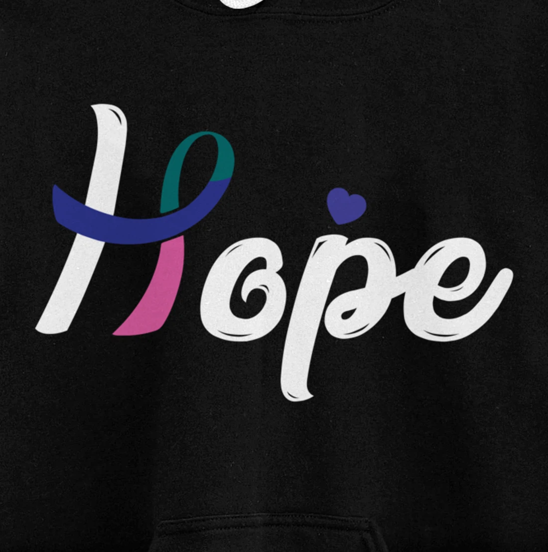 Thyroid Cancer Fight Cancer Ribbon Pullover Hoodie