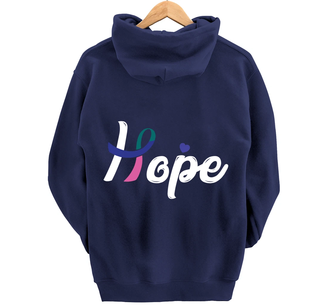 Thyroid Cancer Fight Cancer Ribbon Pullover Hoodie