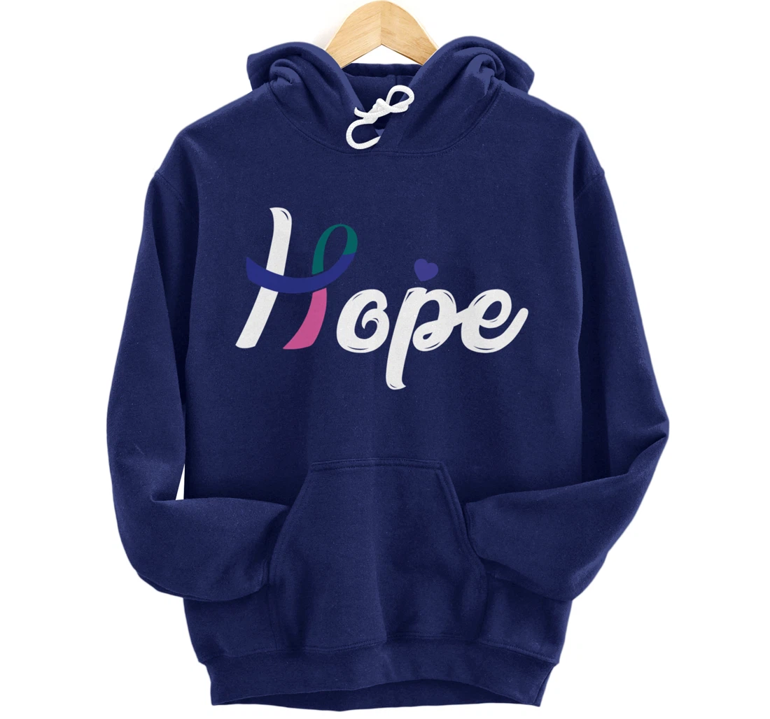 Thyroid Cancer Fight Cancer Ribbon Pullover Hoodie
