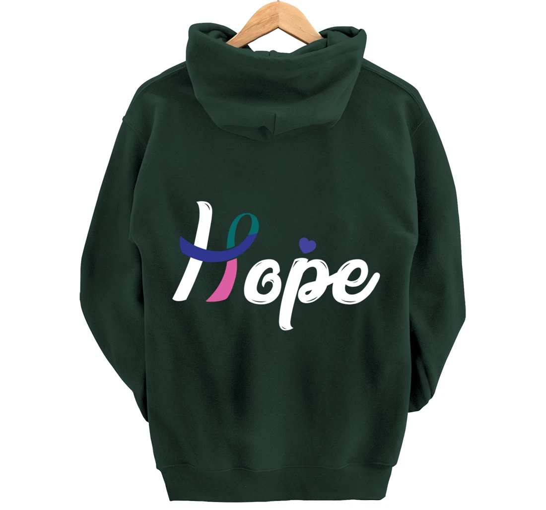 Thyroid Cancer Fight Cancer Ribbon Pullover Hoodie
