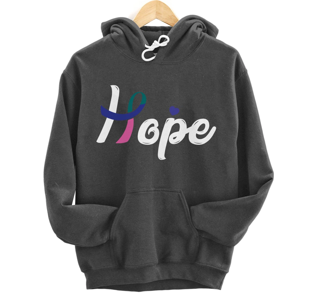 Thyroid Cancer Fight Cancer Ribbon Pullover Hoodie