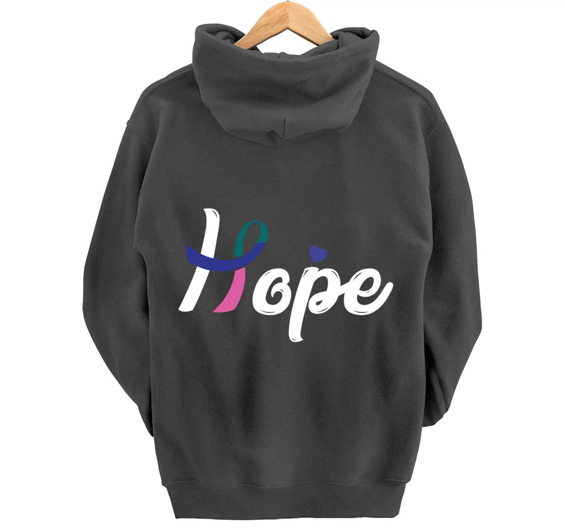 Thyroid Cancer Fight Cancer Ribbon Pullover Hoodie