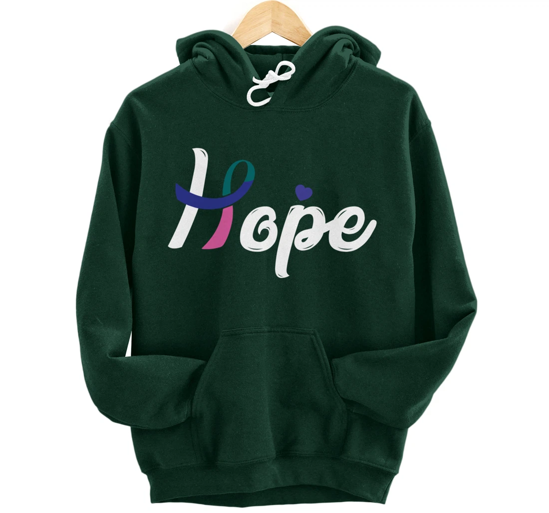 Thyroid Cancer Fight Cancer Ribbon Pullover Hoodie