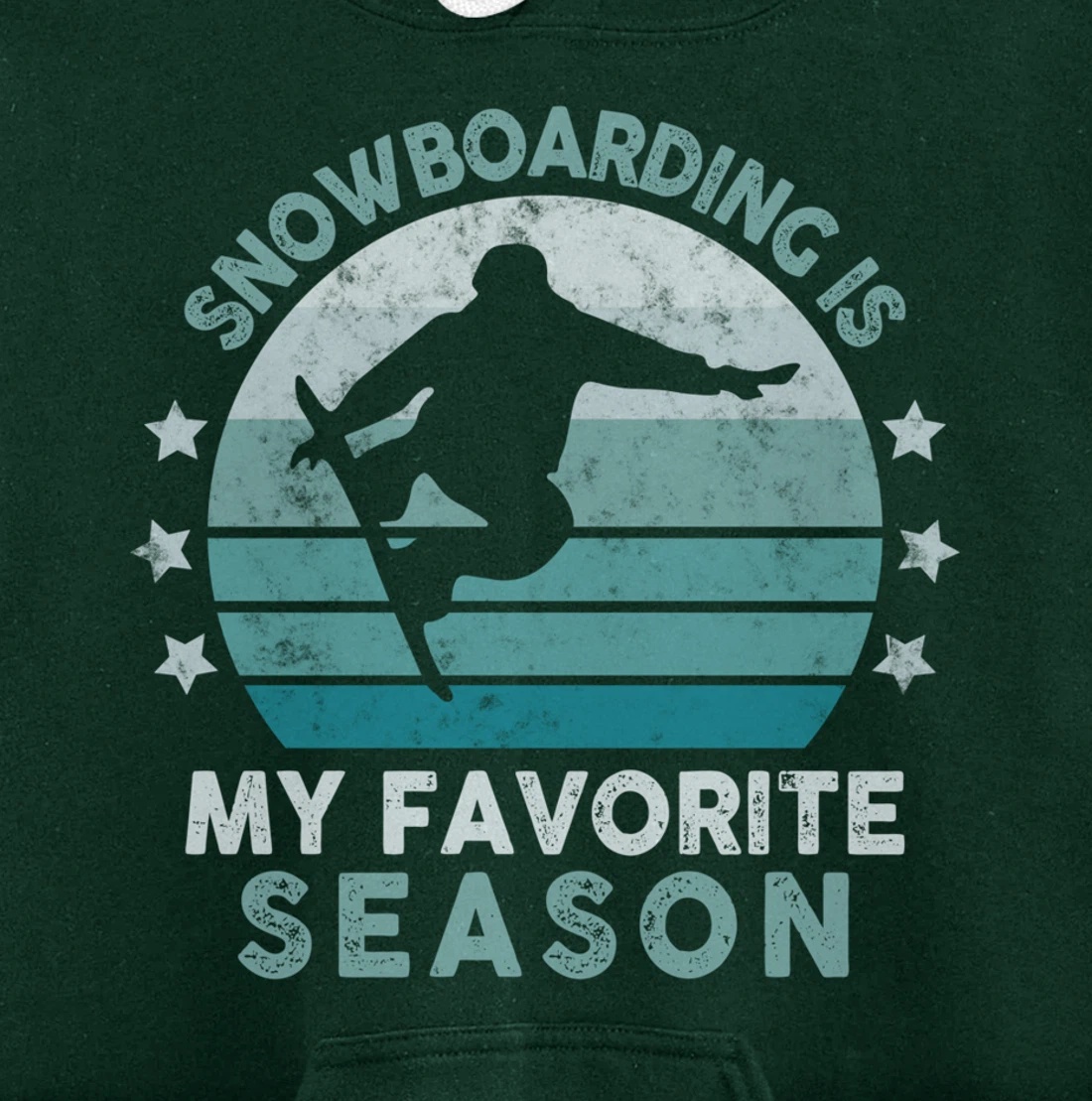 Snowboarding Is My Favorite Season Winter Ice Sports Retro Pullover Hoodie