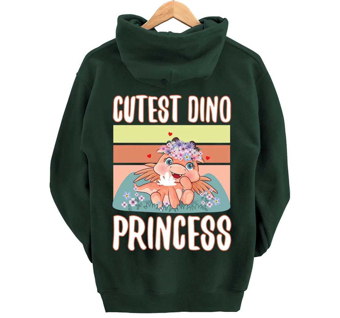 Cute dino raptor fossil animal lover trex dinosaur princess Pullover Hoodie