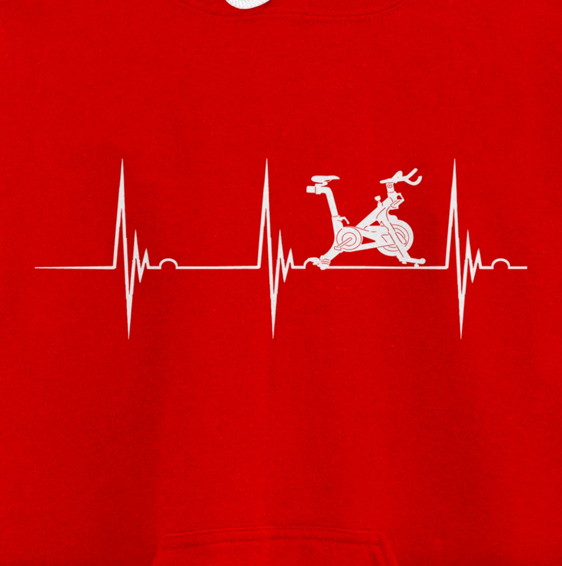 Spinning Class Heartbeat EKG Pulse Spin Cycling Workout Pullover Hoodie