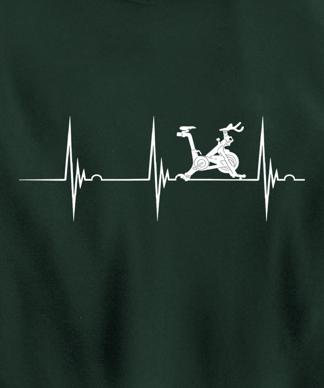 Spinning Class Heartbeat EKG Pulse Spin Cycling Workout Pullover Hoodie