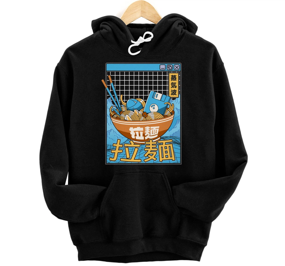 Digital Ramen Bowl Japan Style Pastel Otaku Anime Vaporwave Pullover Hoodie