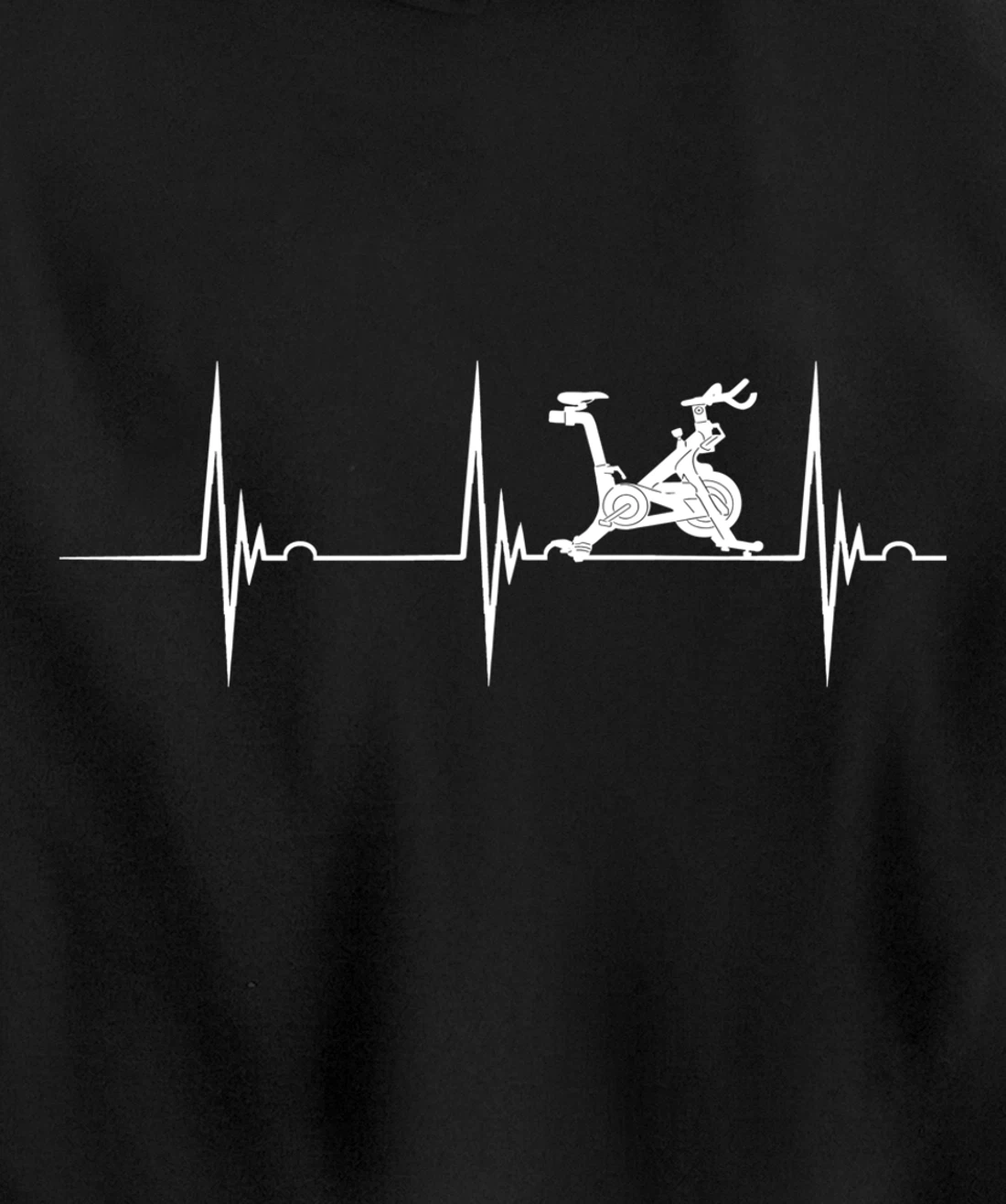 Spinning Class Heartbeat EKG Pulse Spin Cycling Workout Pullover Hoodie