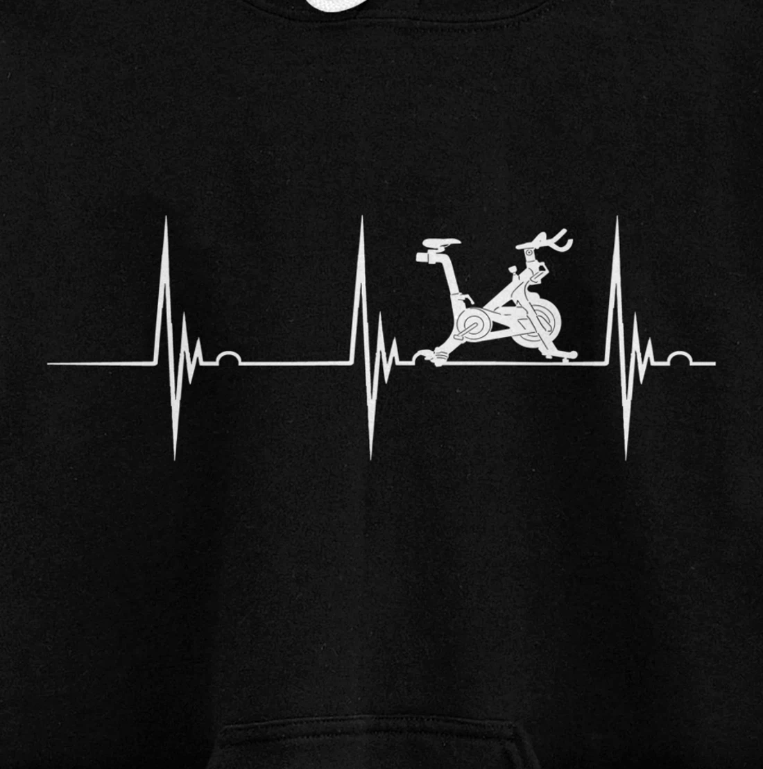 Spinning Class Heartbeat EKG Pulse Spin Cycling Workout Pullover Hoodie