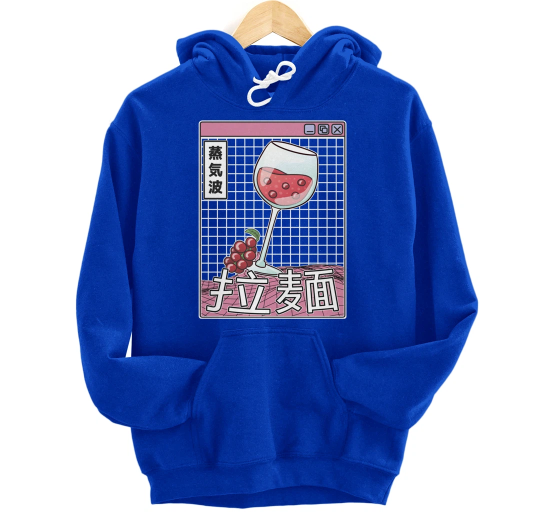 Wine Glass Digital Japan Style Pastel Otaku Anime Vaporwave Pullover Hoodie