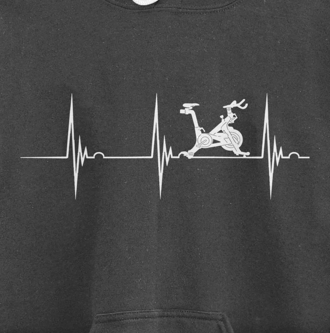 Spinning Class Heartbeat EKG Pulse Spin Cycling Workout Pullover Hoodie