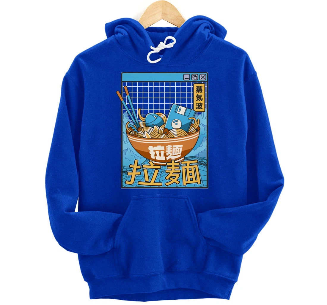 Digital Ramen Bowl Japan Style Pastel Otaku Anime Vaporwave Pullover Hoodie