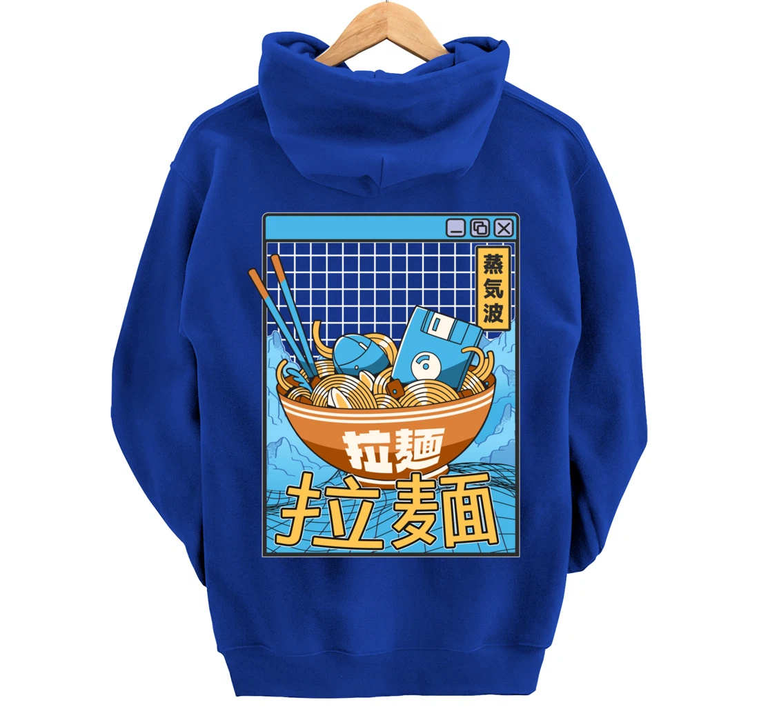 Digital Ramen Bowl Japan Style Pastel Otaku Anime Vaporwave Pullover Hoodie