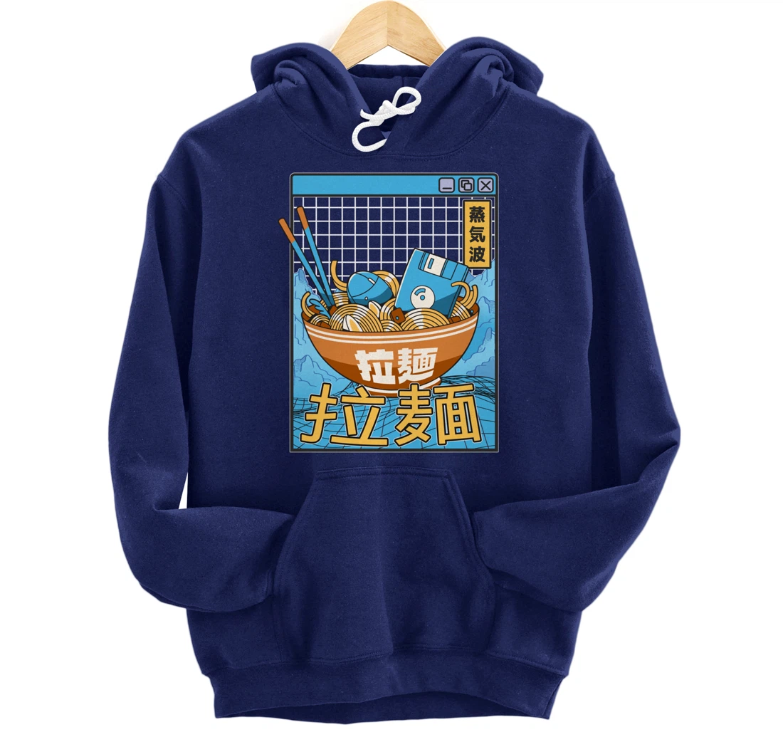 Digital Ramen Bowl Japan Style Pastel Otaku Anime Vaporwave Pullover Hoodie