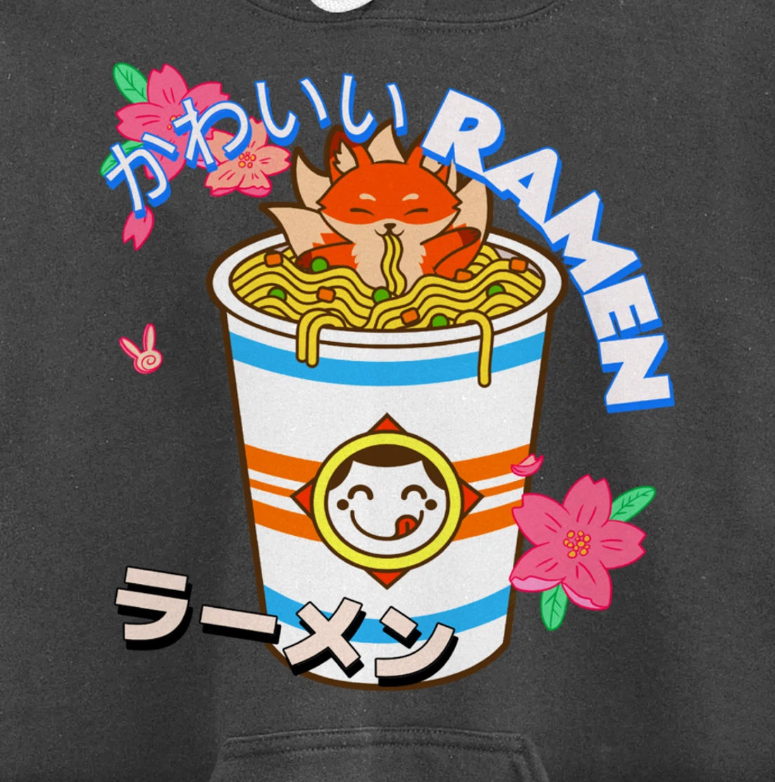 Cute Kawaii Japanese Fox Ramen Bowl Kitsune Noodles Pullover Hoodie