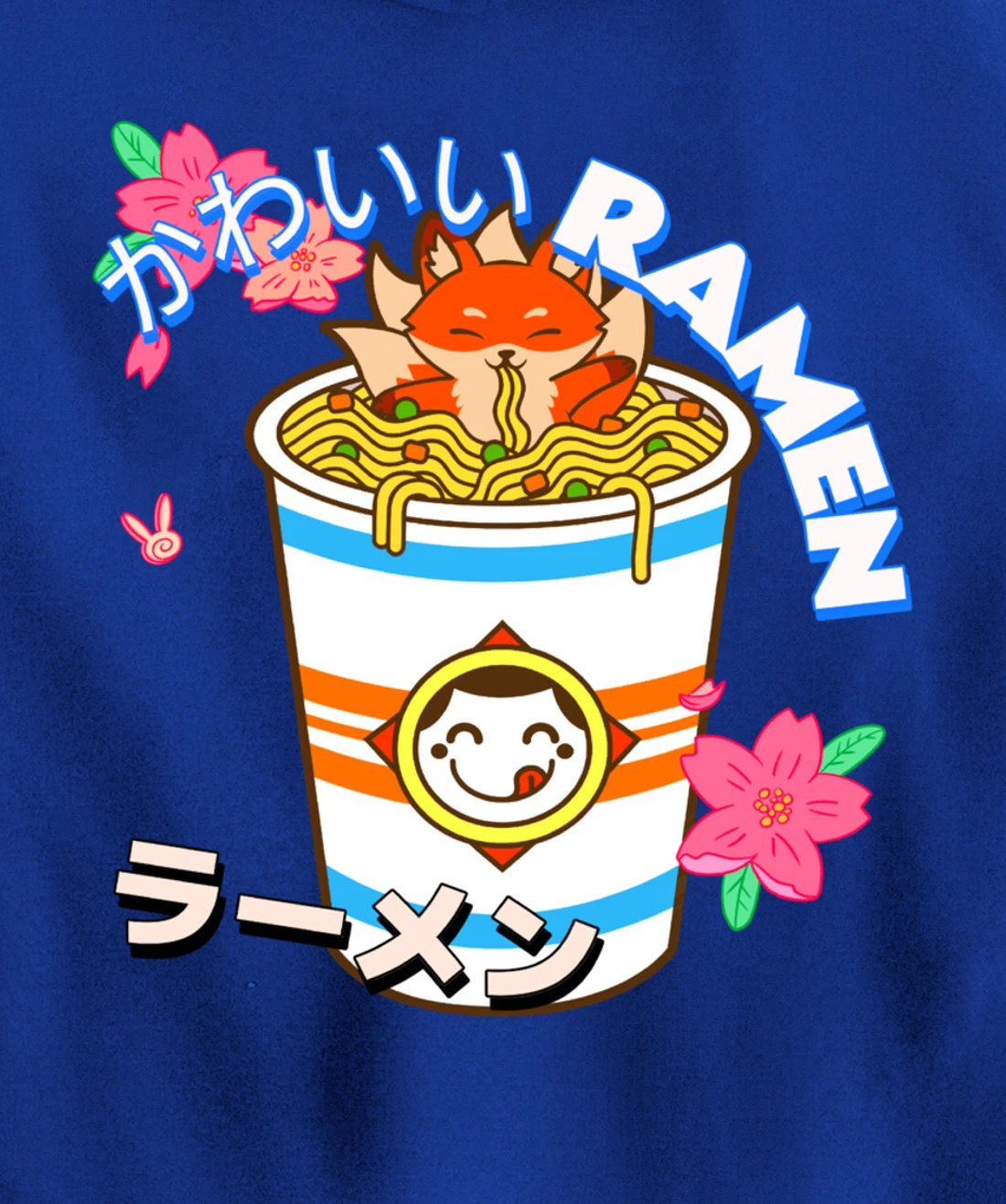 Cute Kawaii Japanese Fox Ramen Bowl Kitsune Noodles Pullover Hoodie
