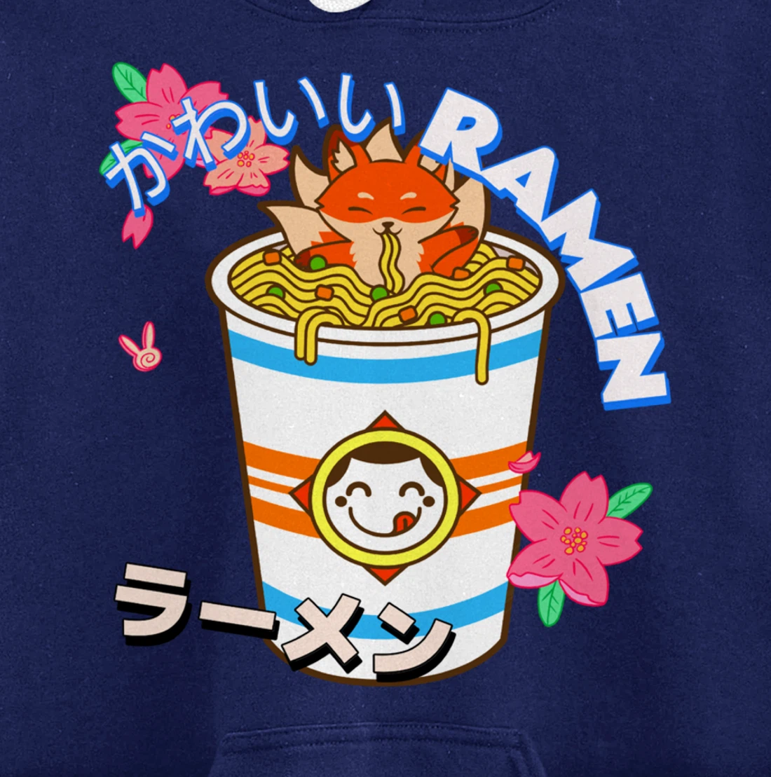 Cute Kawaii Japanese Fox Ramen Bowl Kitsune Noodles Pullover Hoodie
