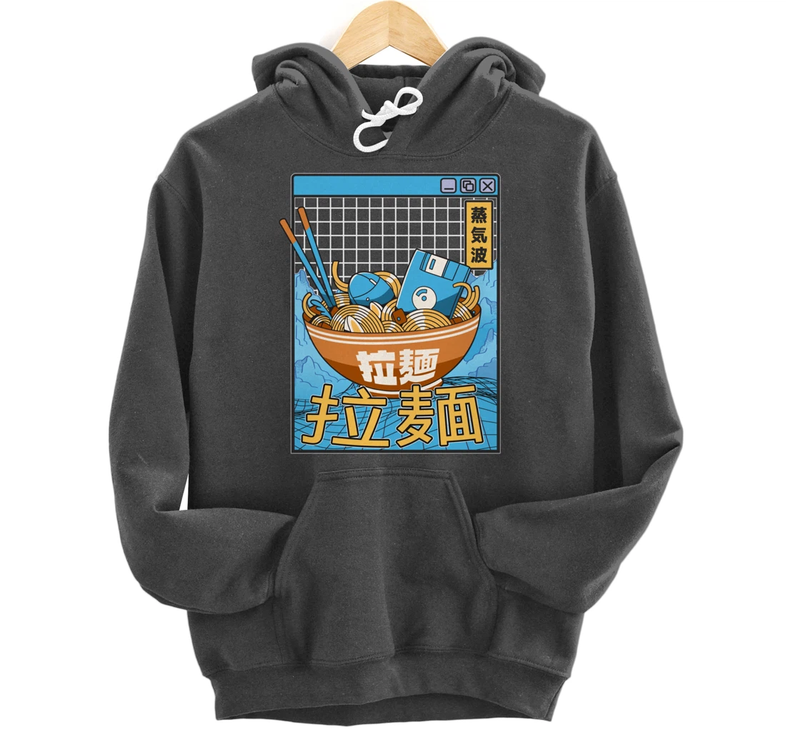 Digital Ramen Bowl Japan Style Pastel Otaku Anime Vaporwave Pullover Hoodie