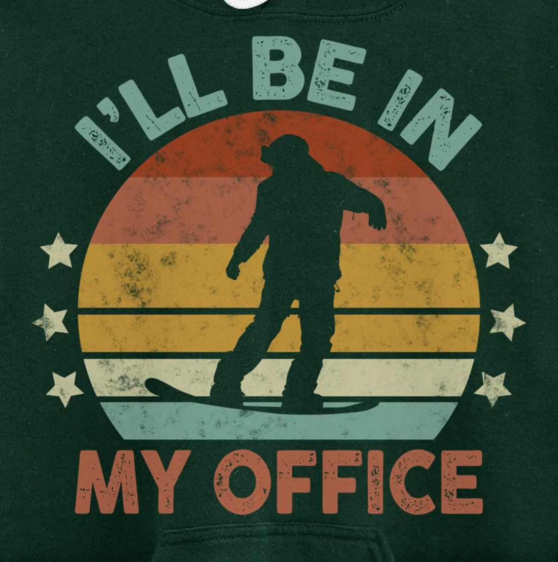 Snowboarding I’ll Be In My Office Winter Ice Sports Retro Pullover Hoodie