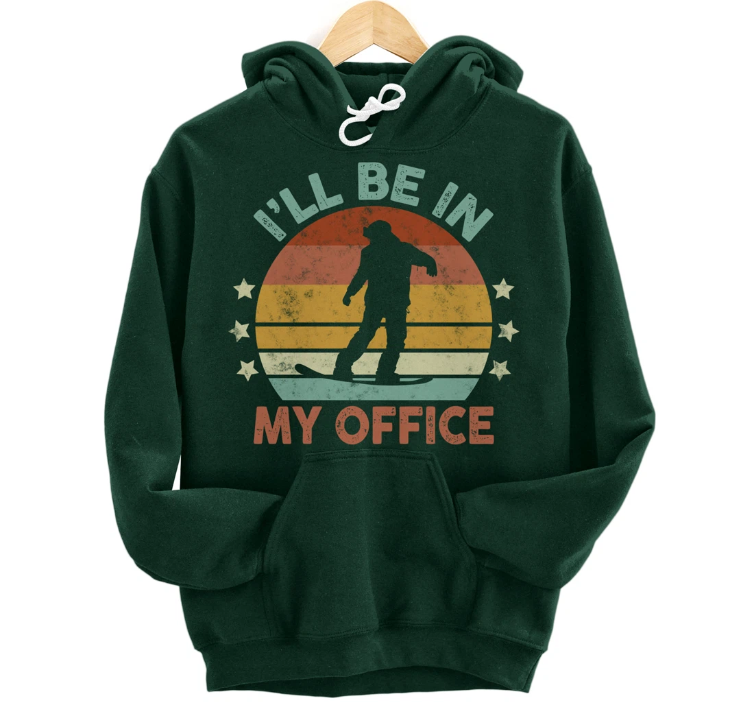Snowboarding I’ll Be In My Office Winter Ice Sports Retro Pullover Hoodie