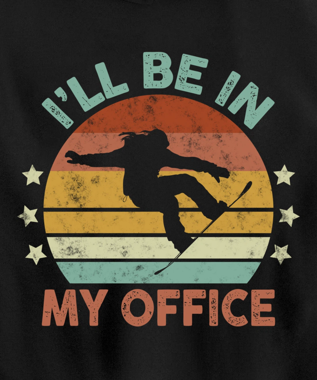 Snowboarding I’ll Be In My Office Winter Ice Sports Retro Pullover Hoodie