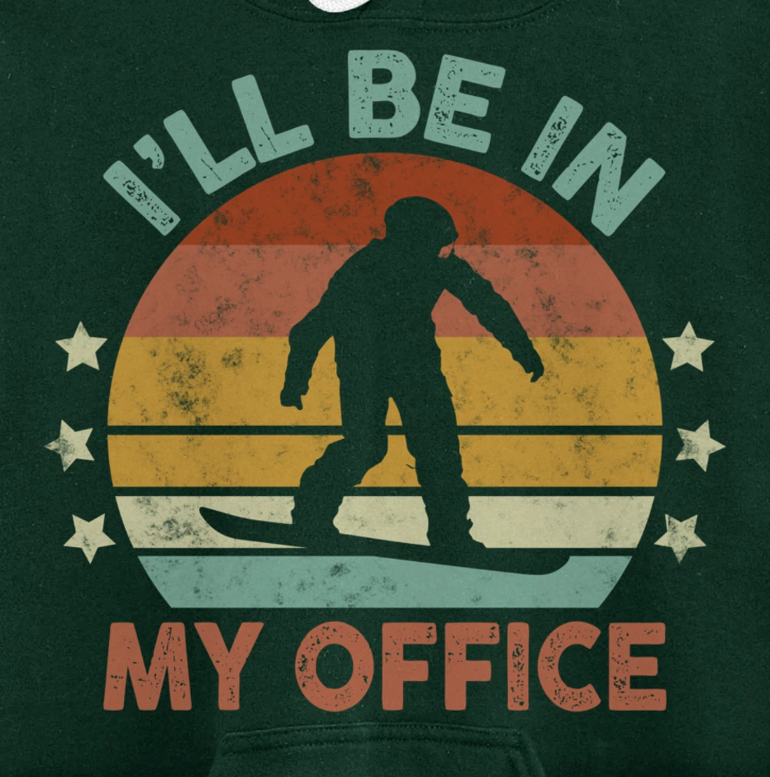 Snowboarding I’ll Be In My Office Winter Ice Sports Retro Pullover Hoodie