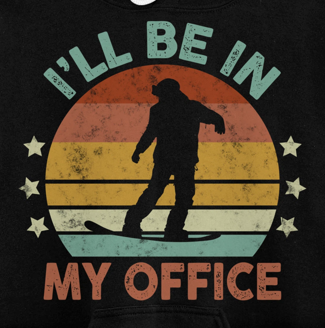 Snowboarding I’ll Be In My Office Winter Ice Sports Retro Pullover Hoodie