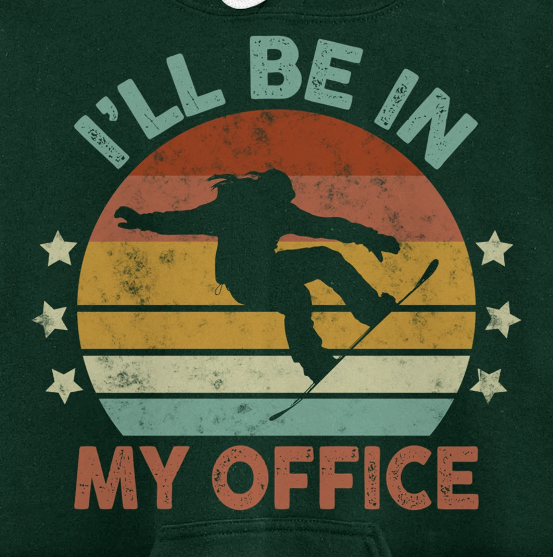 Snowboarding I’ll Be In My Office Winter Ice Sports Retro Pullover Hoodie