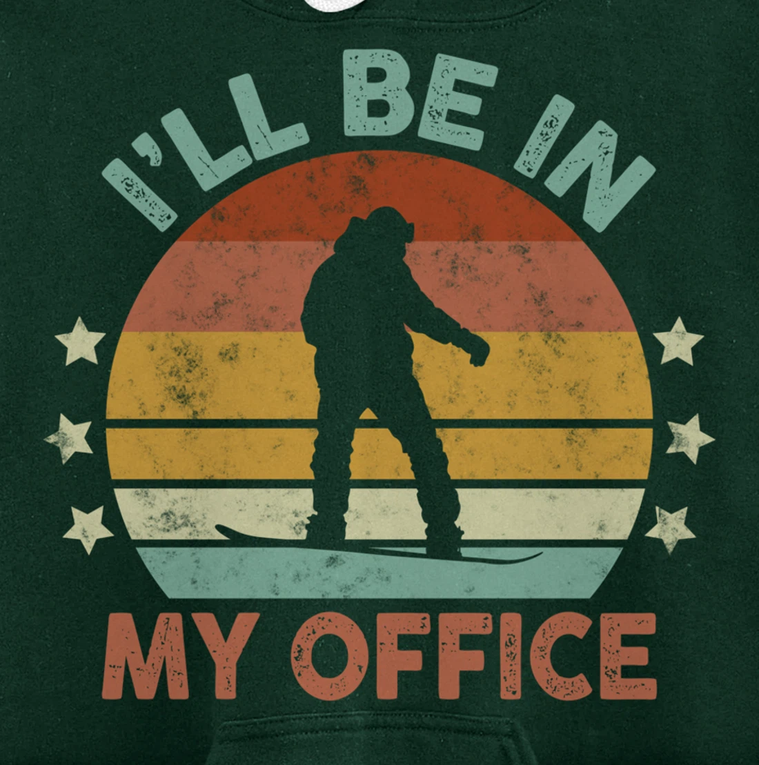 Snowboarding I’ll Be In My Office Winter Ice Sports Retro Pullover Hoodie