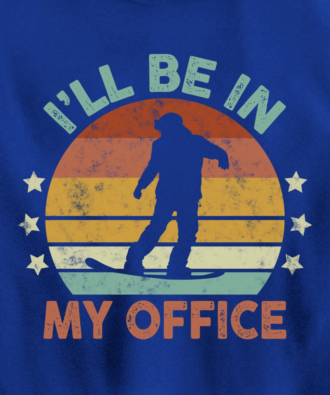 Snowboarding I’ll Be In My Office Winter Ice Sports Retro Pullover Hoodie