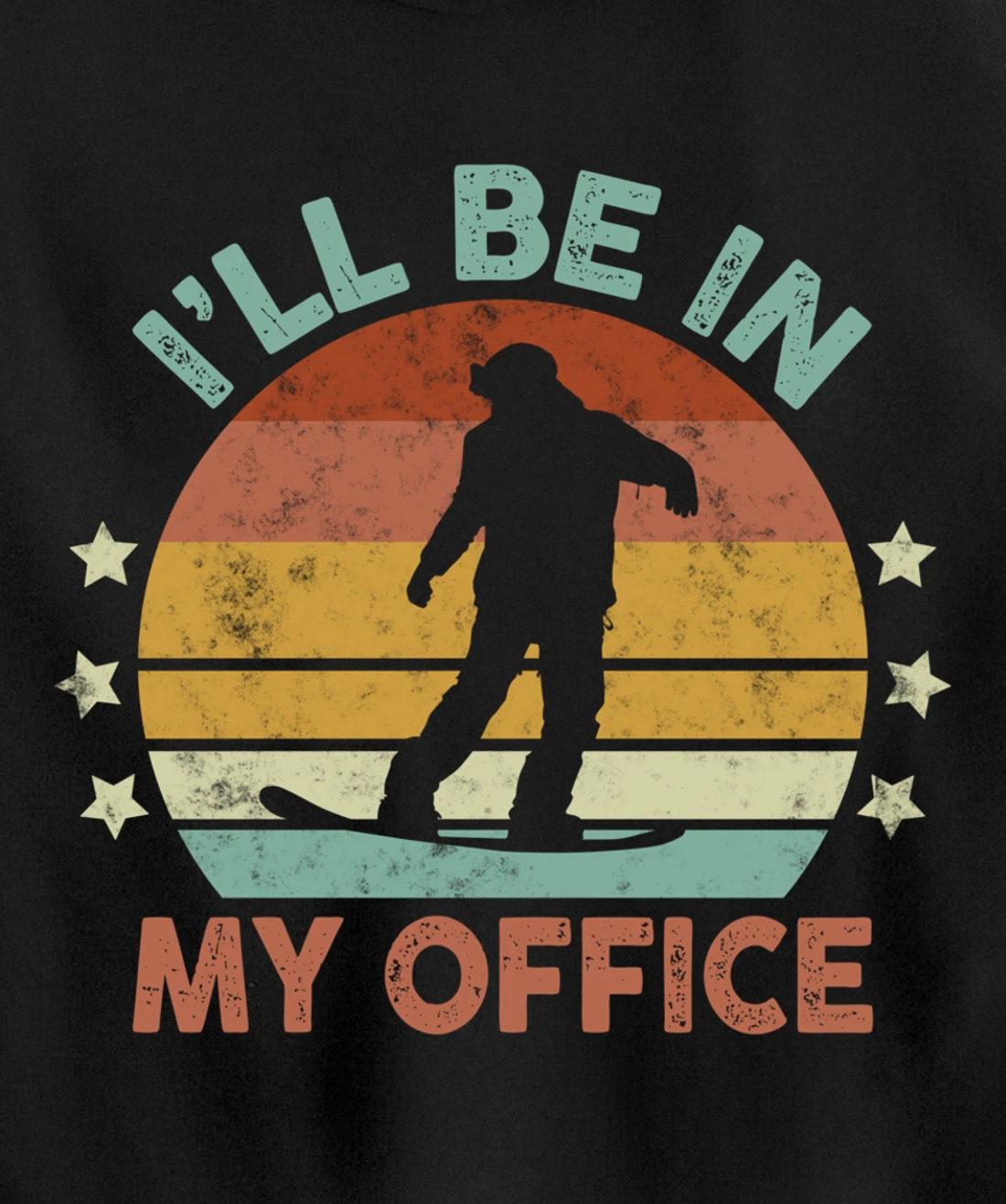 Snowboarding I’ll Be In My Office Winter Ice Sports Retro Pullover Hoodie
