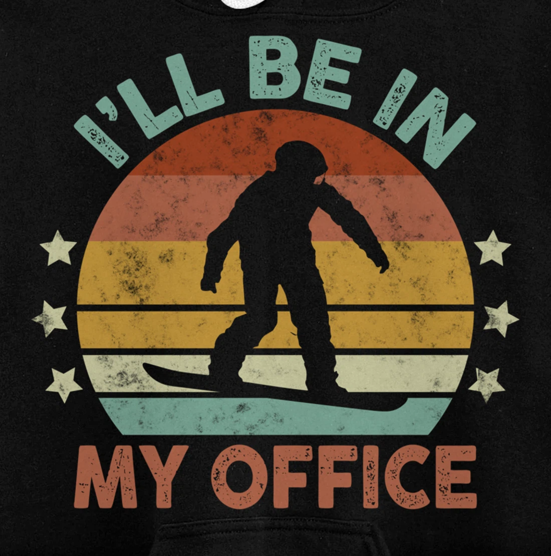 Snowboarding I’ll Be In My Office Winter Ice Sports Retro Pullover Hoodie