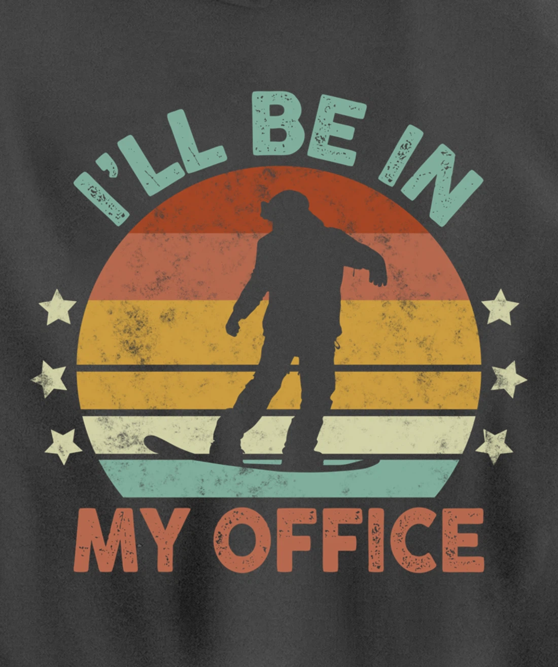 Snowboarding I’ll Be In My Office Winter Ice Sports Retro Pullover Hoodie