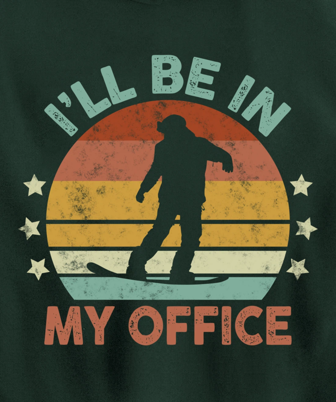 Snowboarding I’ll Be In My Office Winter Ice Sports Retro Pullover Hoodie