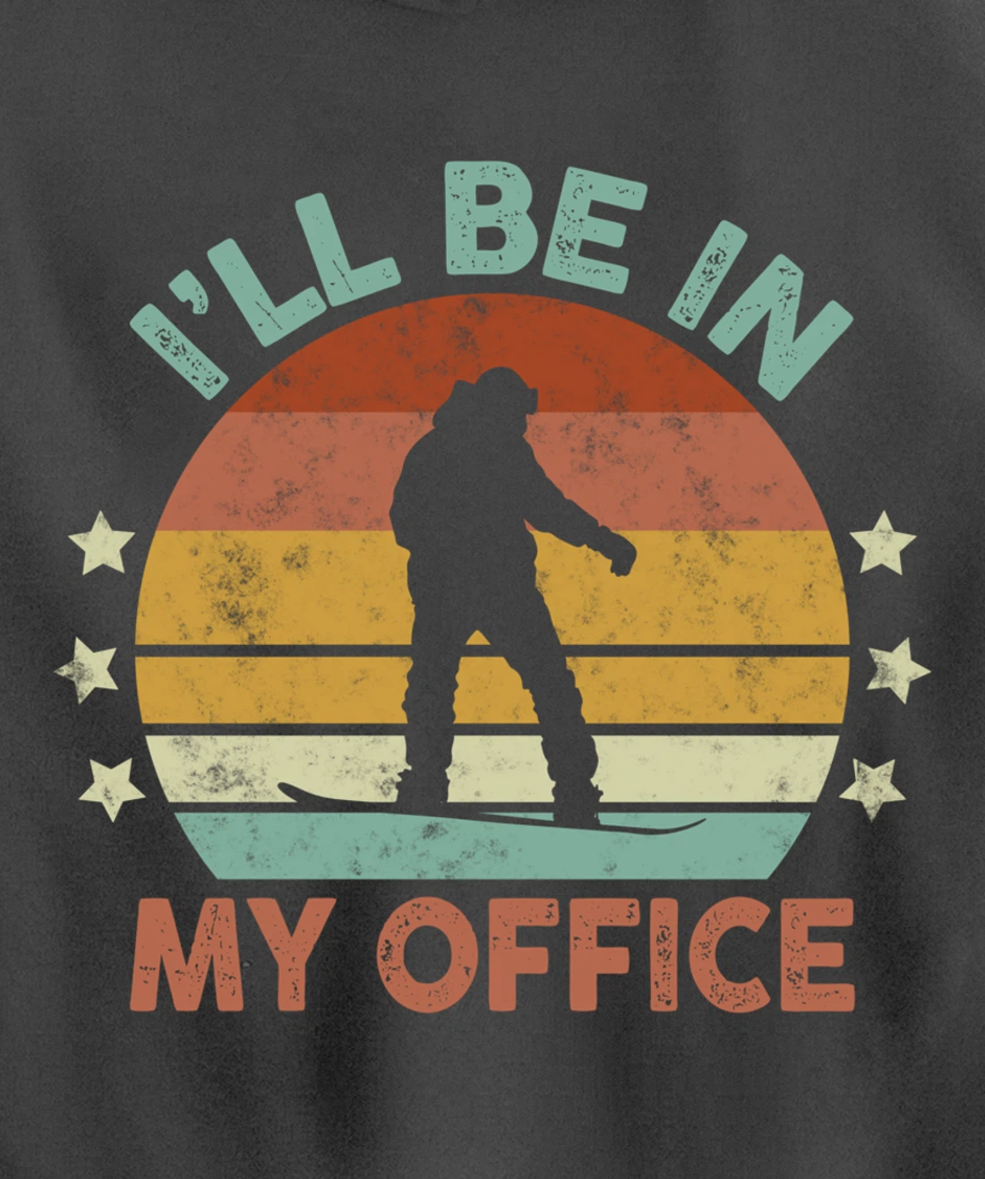 Snowboarding I’ll Be In My Office Winter Ice Sports Retro Pullover Hoodie