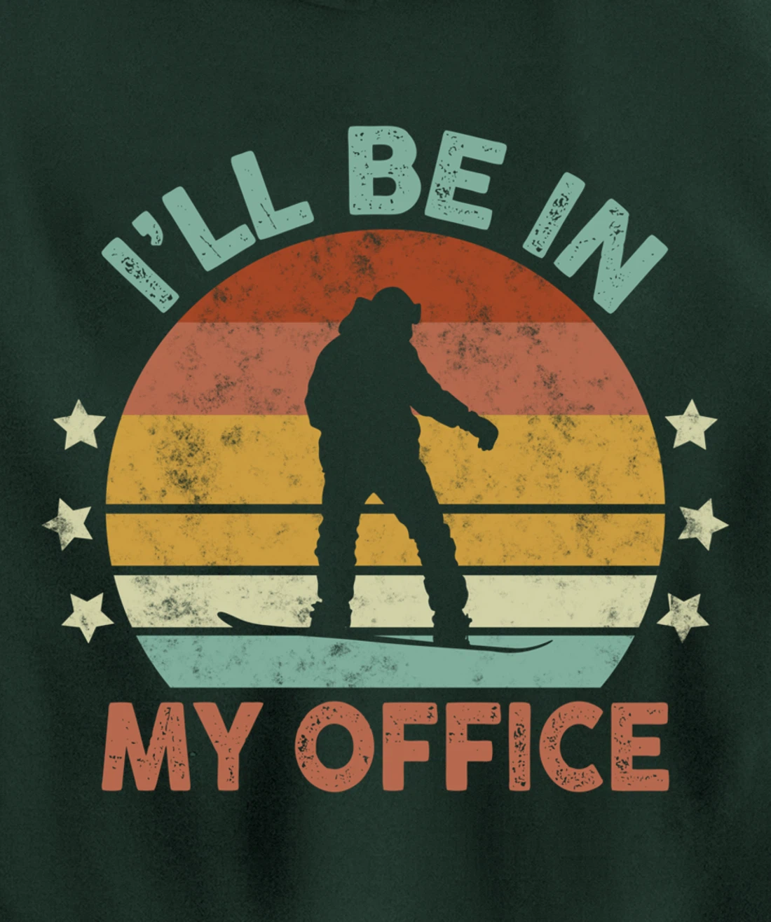 Snowboarding I’ll Be In My Office Winter Ice Sports Retro Pullover Hoodie