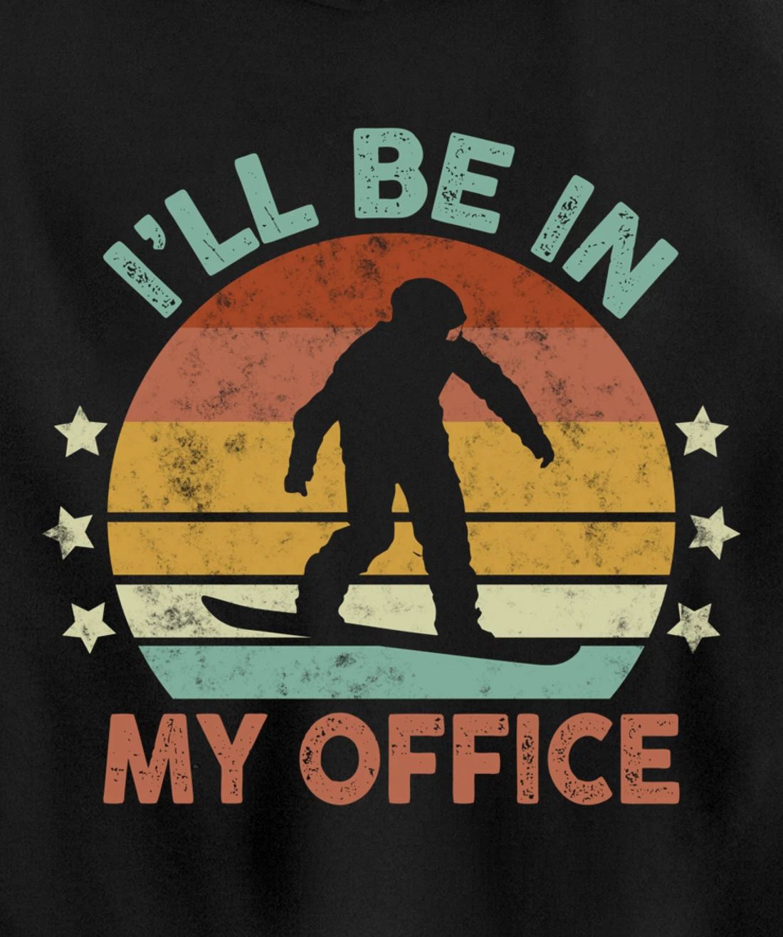 Snowboarding I’ll Be In My Office Winter Ice Sports Retro Pullover Hoodie