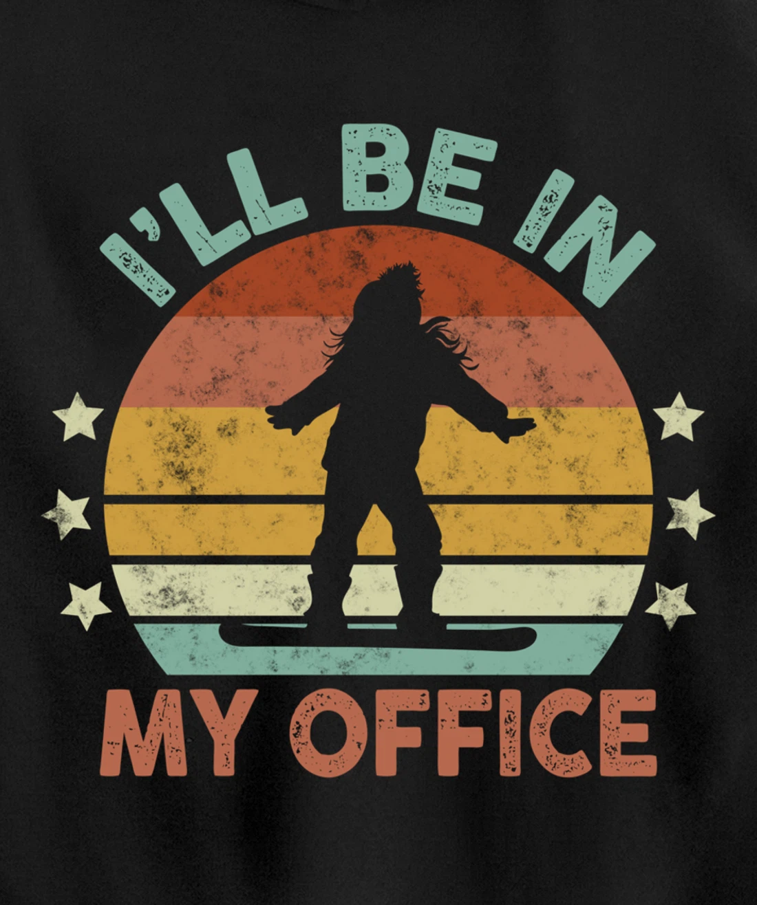 Snowboarding I’ll Be In My Office Winter Ice Sports Retro Pullover Hoodie