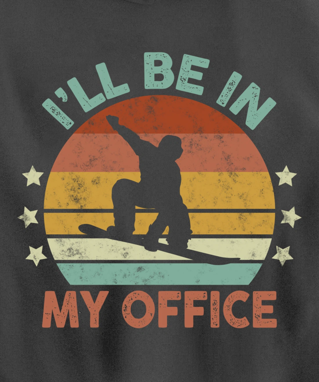 Snowboarding I’ll Be In My Office Winter Ice Sports Retro Pullover Hoodie