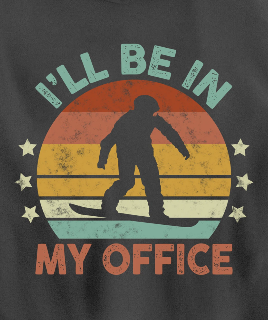 Snowboarding I’ll Be In My Office Winter Ice Sports Retro Pullover Hoodie