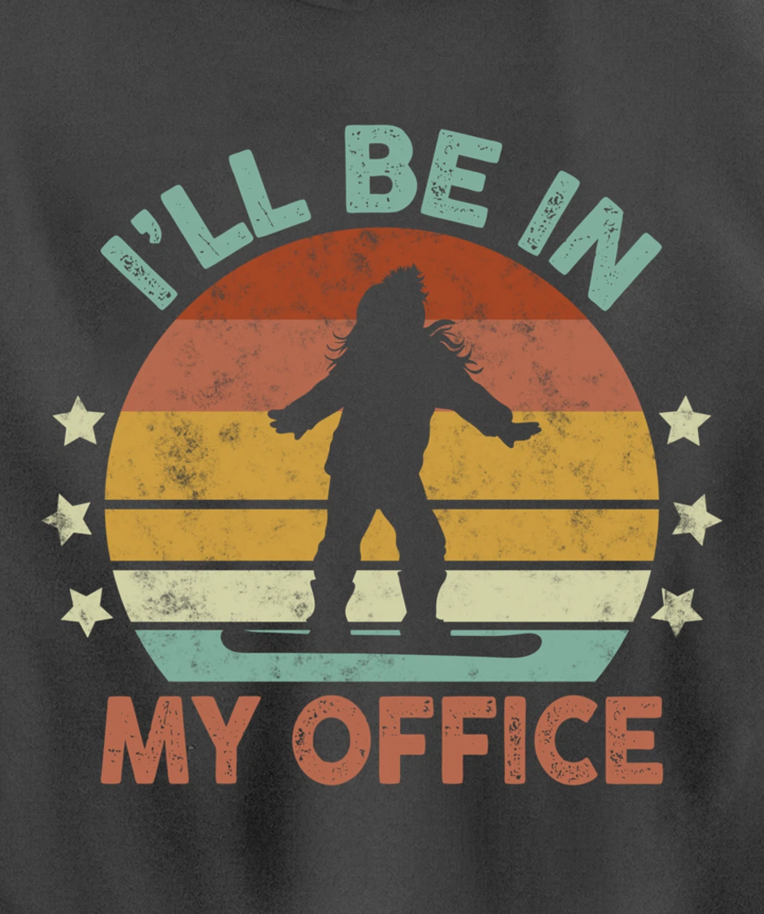 Snowboarding I’ll Be In My Office Winter Ice Sports Retro Pullover Hoodie