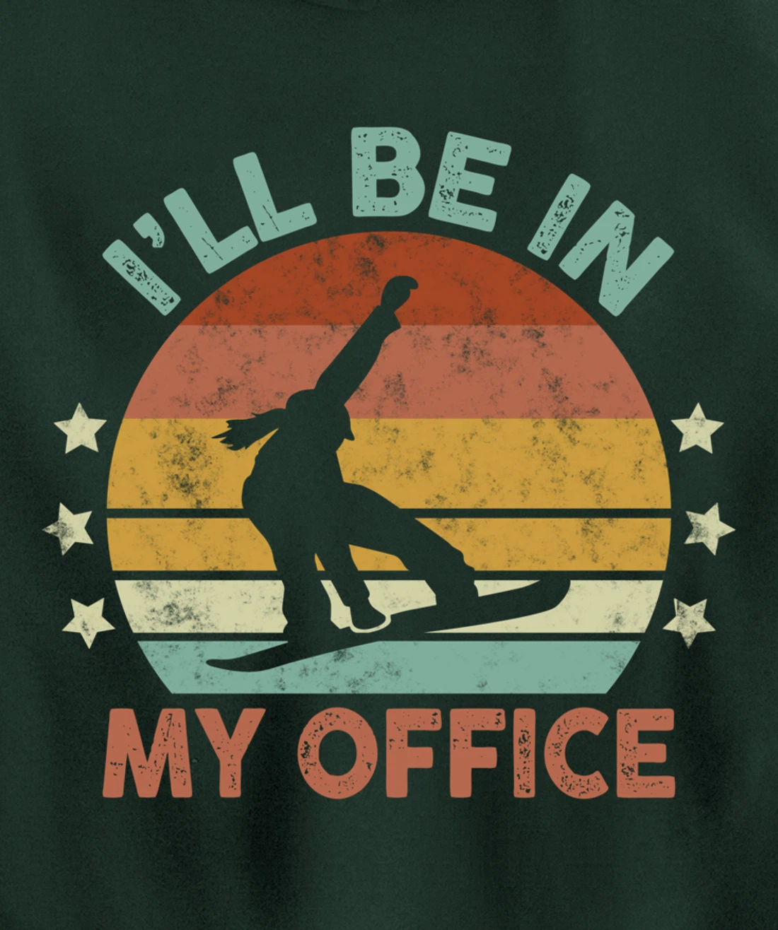 Snowboarding I’ll Be In My Office Winter Ice Sports Retro Pullover Hoodie