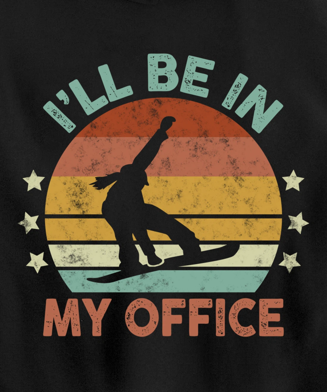 Snowboarding I’ll Be In My Office Winter Ice Sports Retro Pullover Hoodie