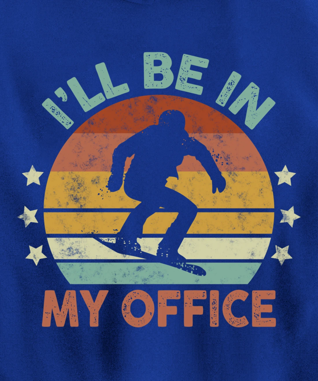 Snowboarding I’ll Be In My Office Winter Ice Sports Retro Pullover Hoodie