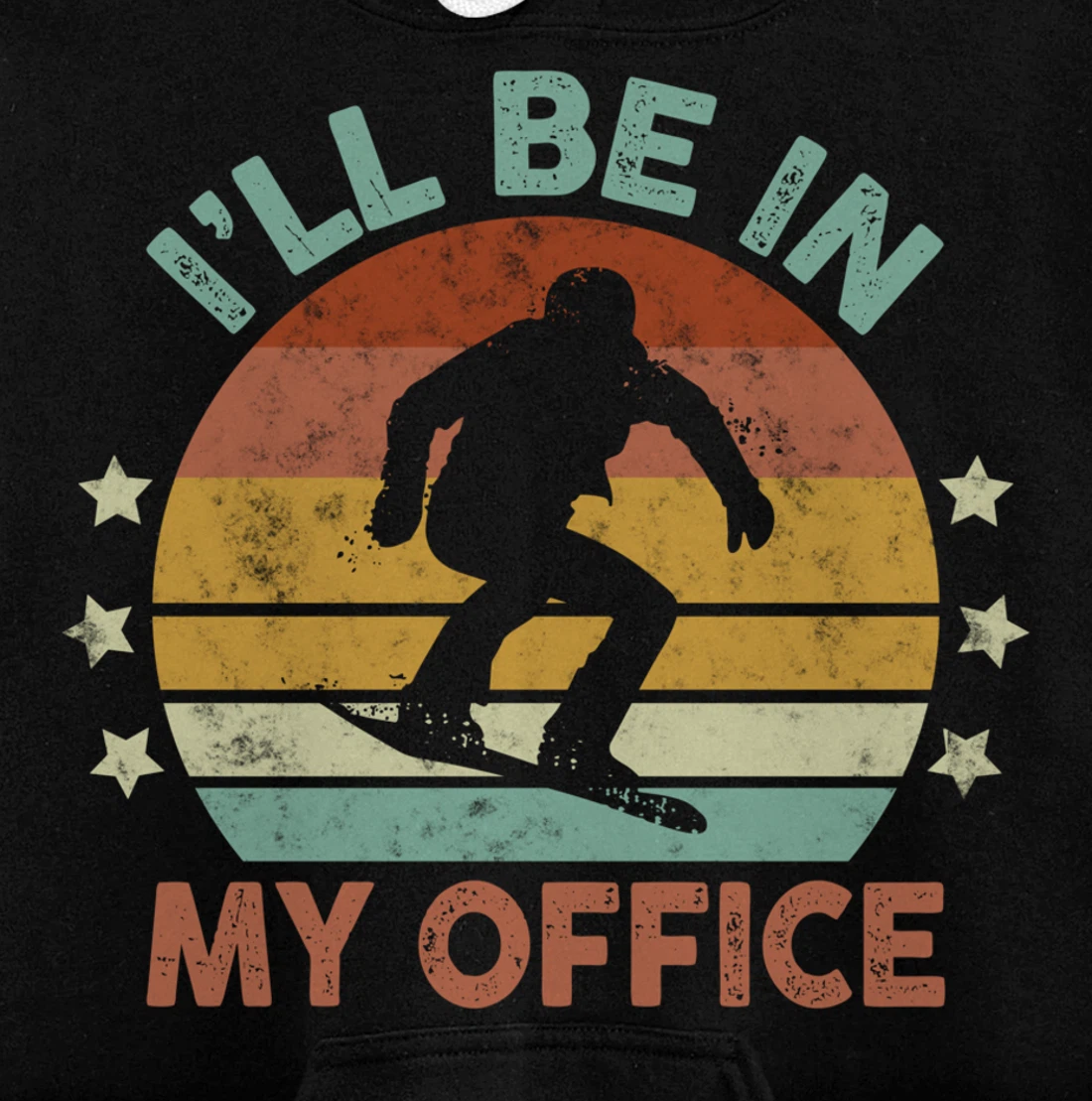 Snowboarding I’ll Be In My Office Winter Ice Sports Retro Pullover Hoodie